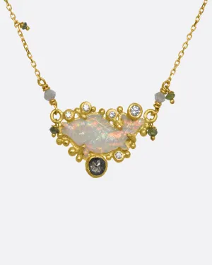 Opal Fish Pendant Necklace