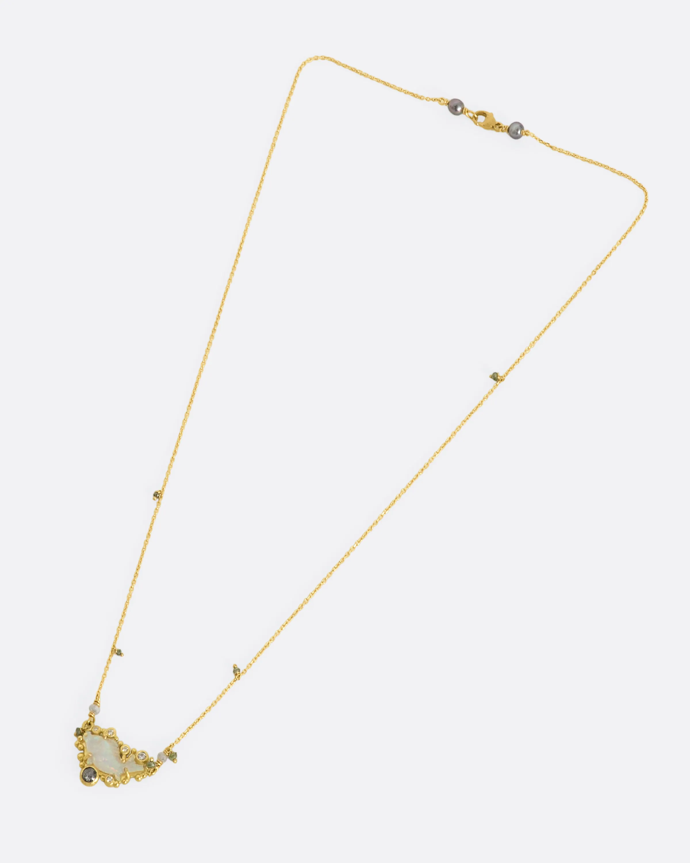 Opal Fish Pendant Necklace