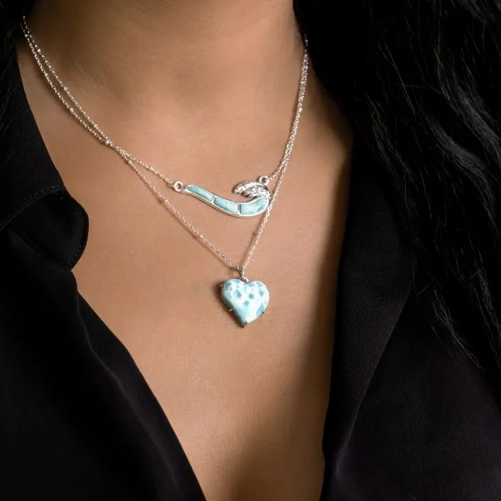 Open Heart Necklace - Larimar