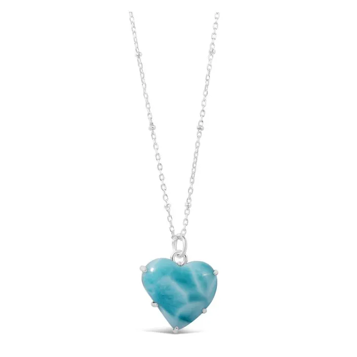 Open Heart Necklace - Larimar