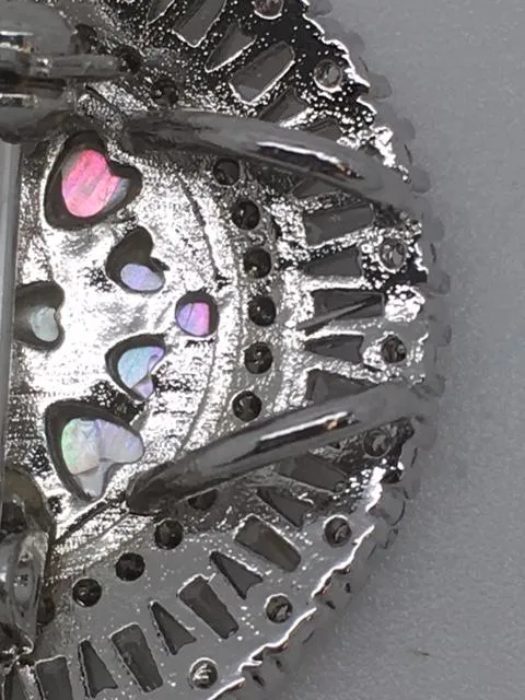 Our Lady of Grace Silver Round Pendant or Brooch 1"
