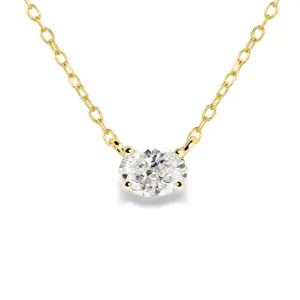 Oval Diamond Solitaire Necklace