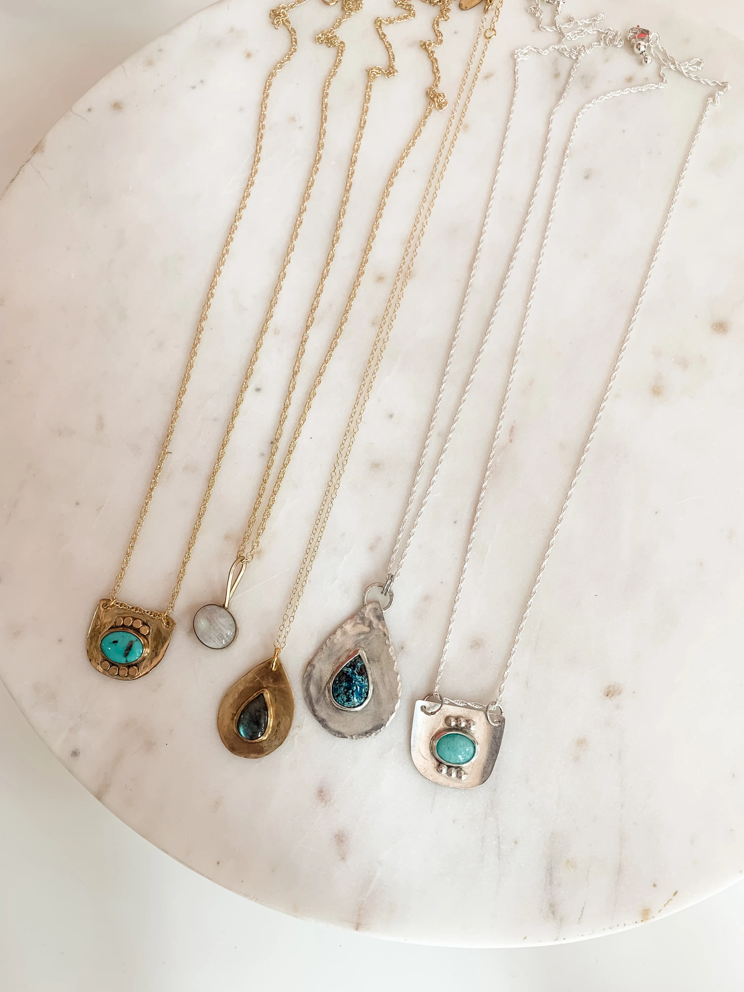 Oversized Labradorite Teardrop Dainty Necklace