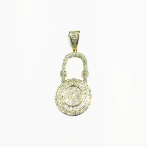 Padlock Diamond Iced-Out Pendant 14K Yellow Gold