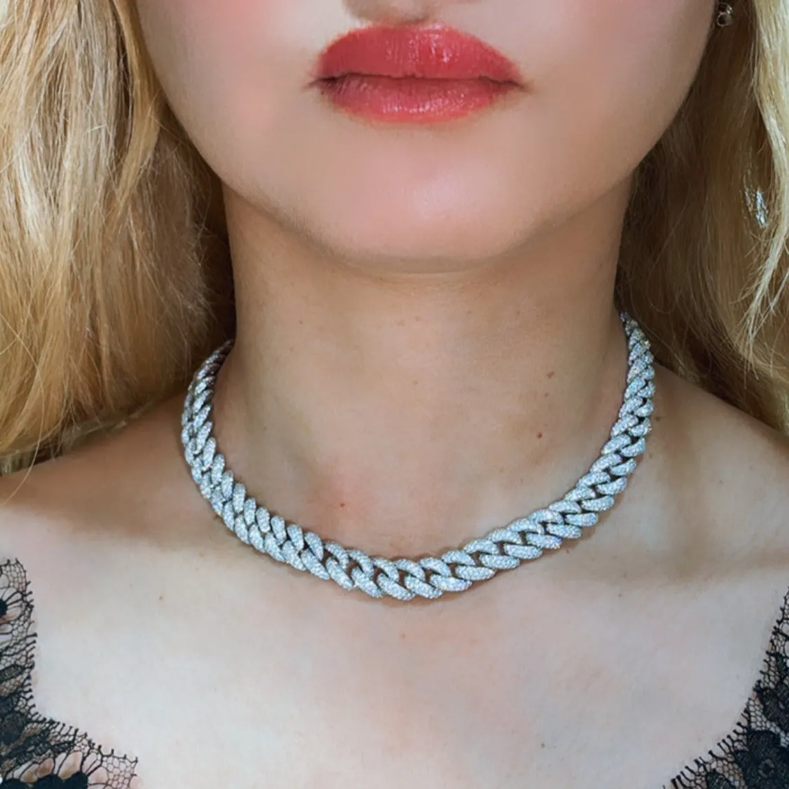 Pave Diamond Chain Link Necklace 19.61ct t.w.