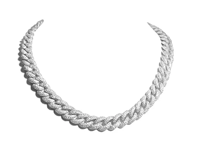 Pave Diamond Chain Link Necklace 19.61ct t.w.