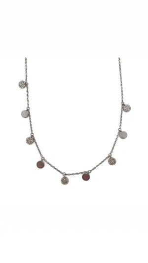 Pave Diamond Coin Necklace