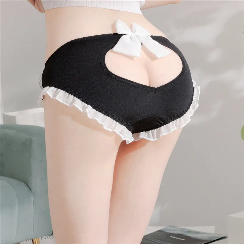 Peach-shaped Hollow Love Heart Bow Cute Panties UB6291