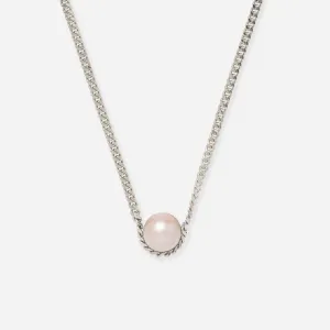 Pearl Cradle Necklace Silver