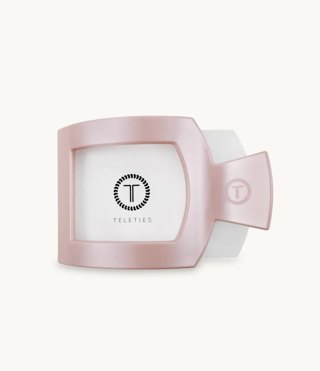 Pearly Pink Medium Flat Square Hair Clip