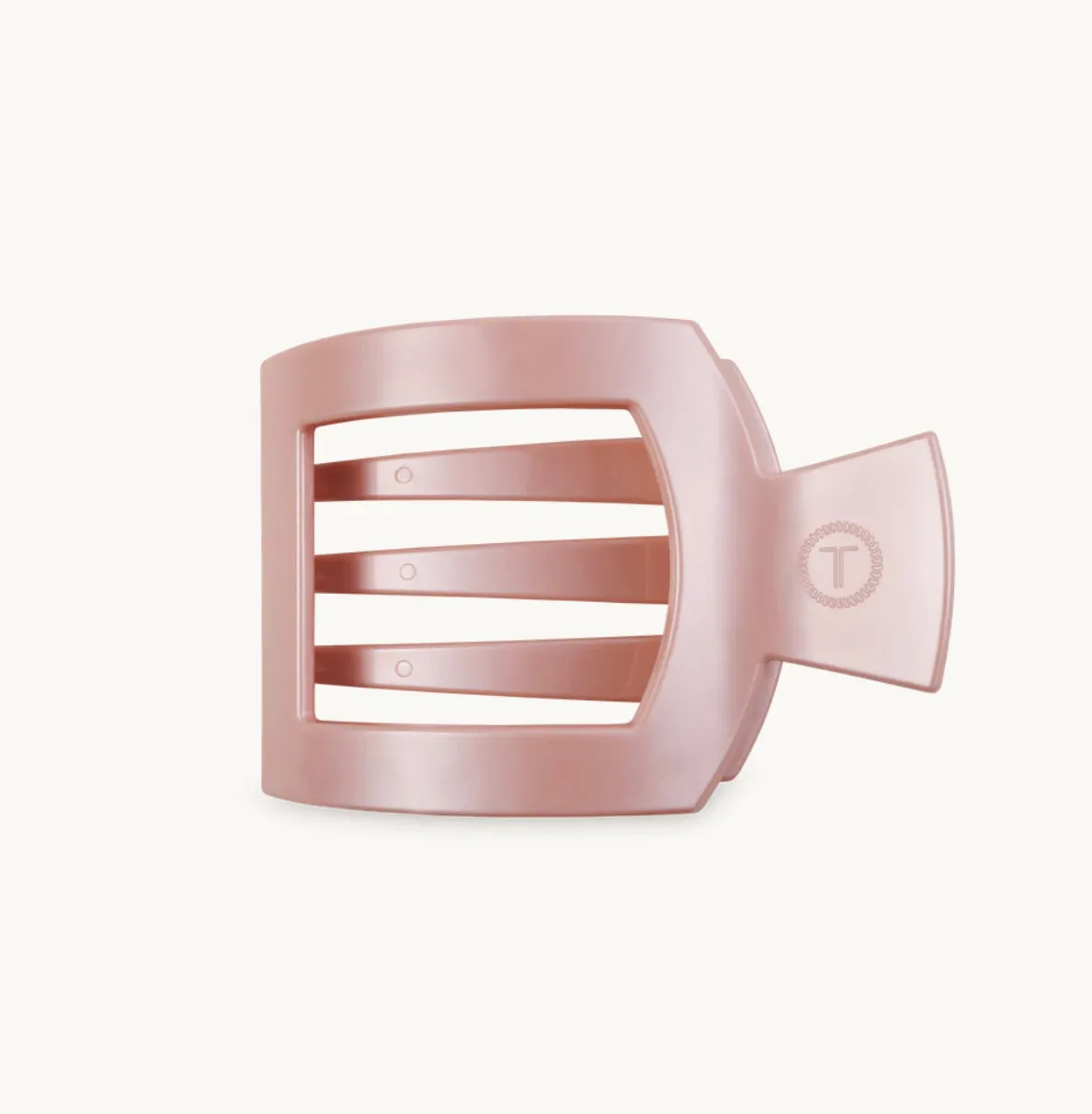 Pearly Pink Small Flat Square Hair Clip
