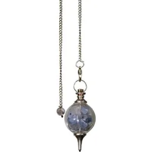 Pendulum Selenite Angelite Chips Glass Sophoroton