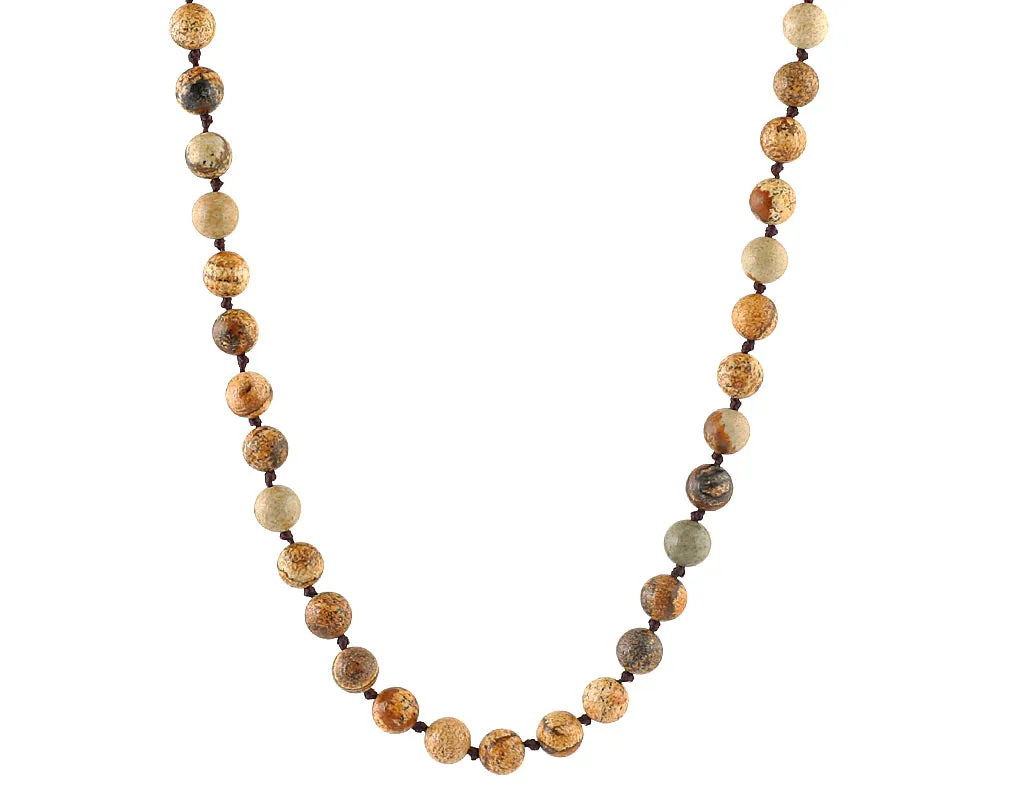 Picture jasper men's necklace