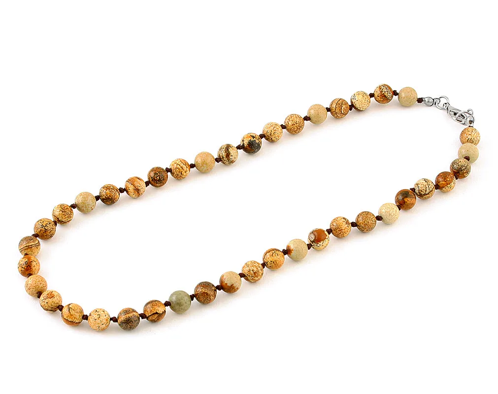 Picture jasper men's necklace