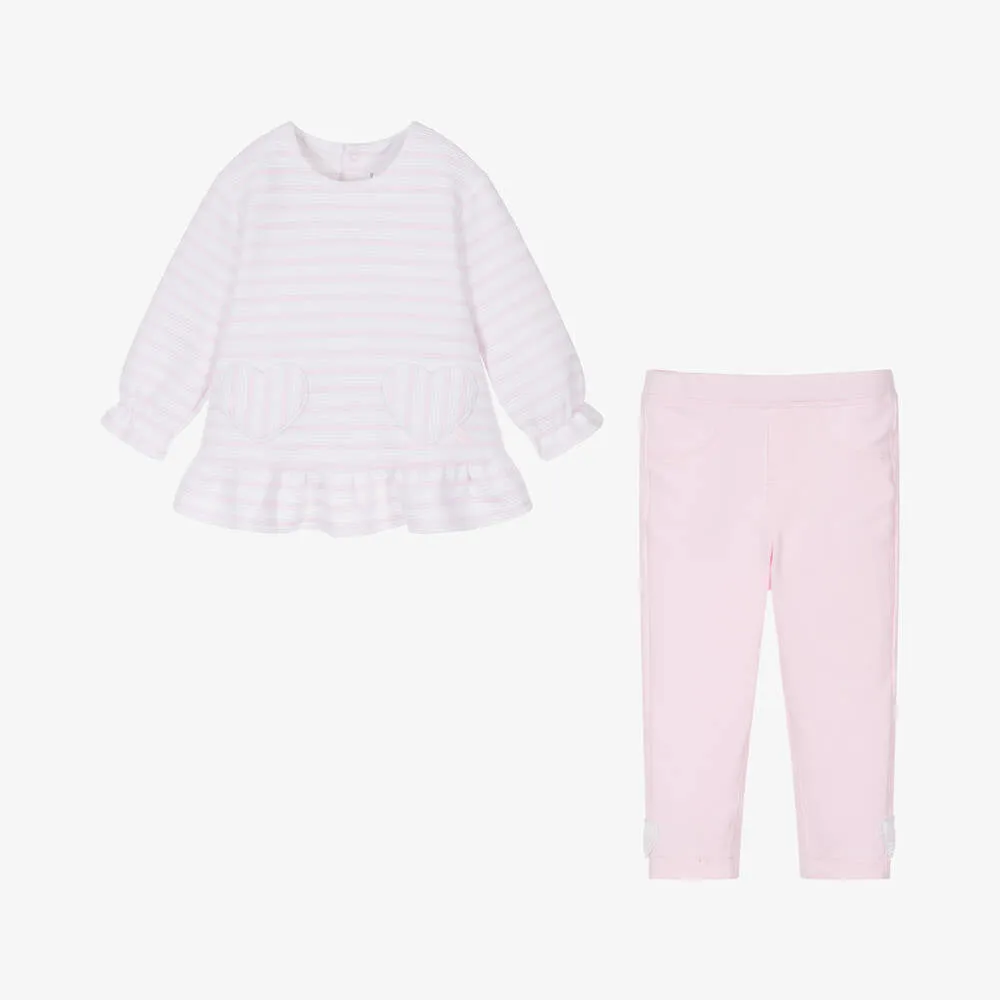 Pink & White Stripe Top & Leggings