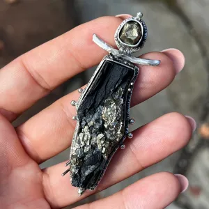 PRE-ORDER FOR JUANICE- Pyrite in Slate Pendant