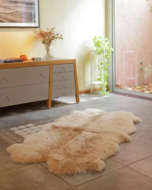 Quad Sheepskin Rug - Beige Camel (3.5´ x 6.5´ )