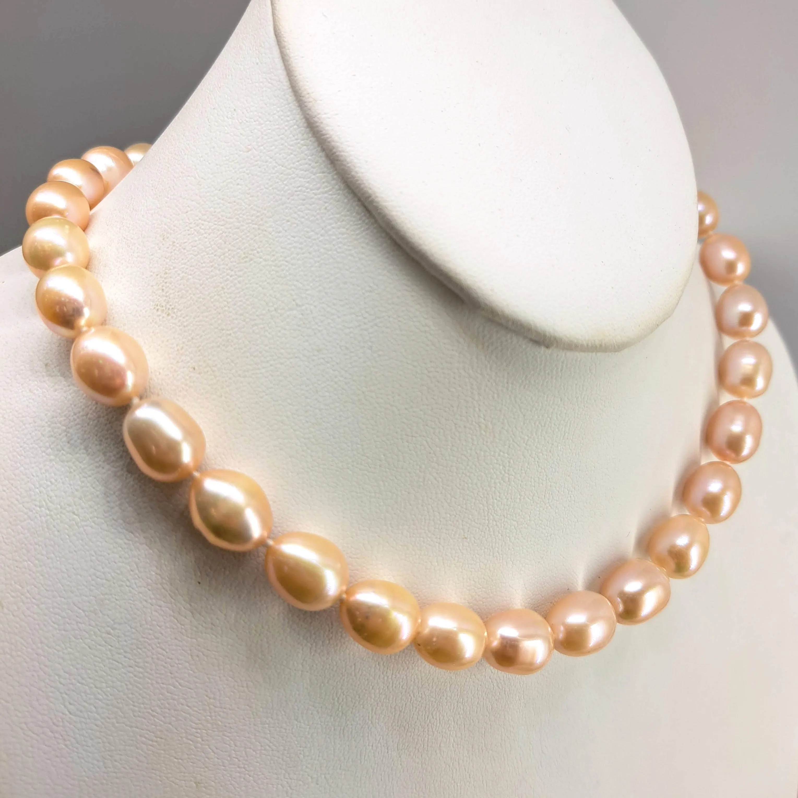 "Sparkling Champagne" 18" Necklace - Pearls, Sterling