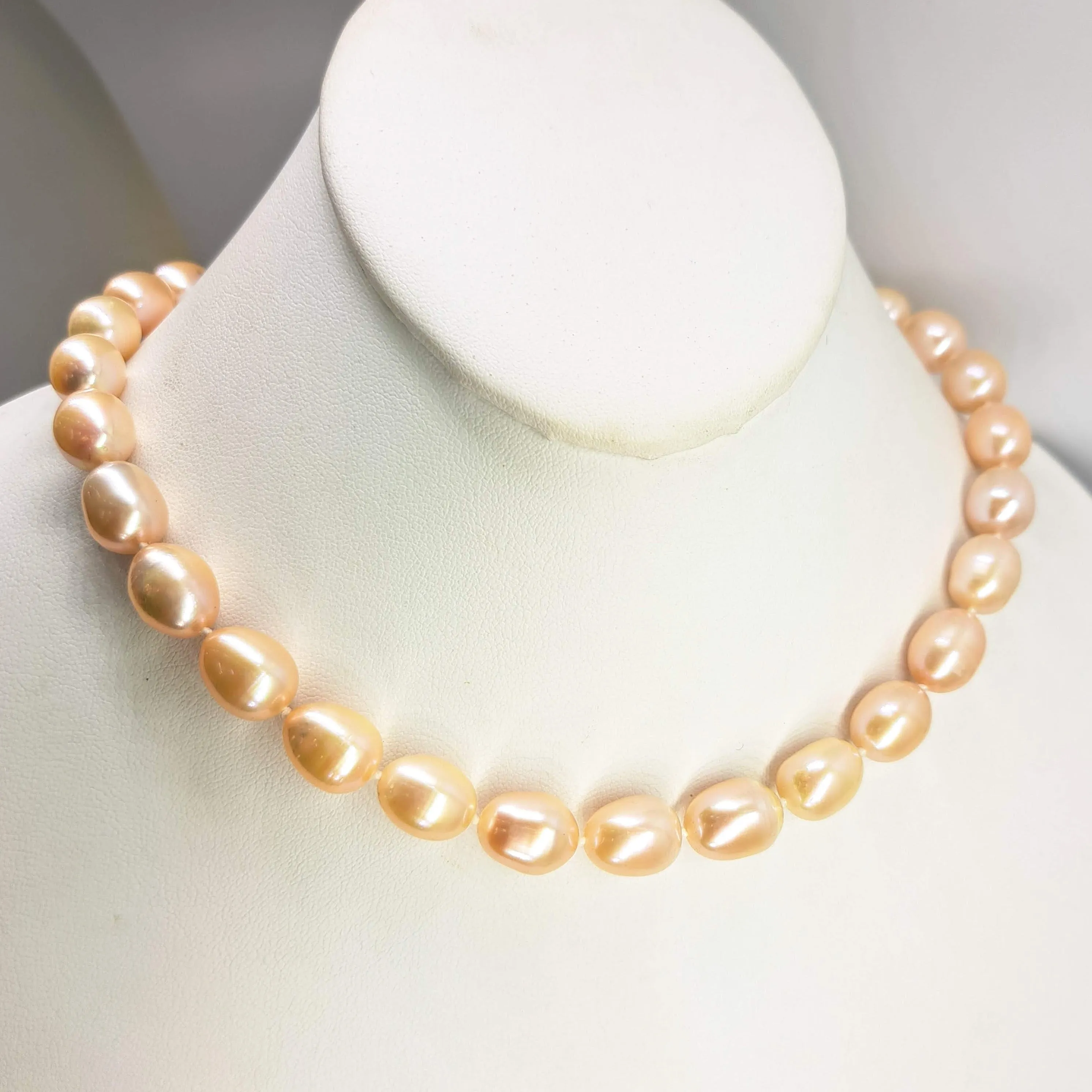 "Sparkling Champagne" 18" Necklace - Pearls, Sterling
