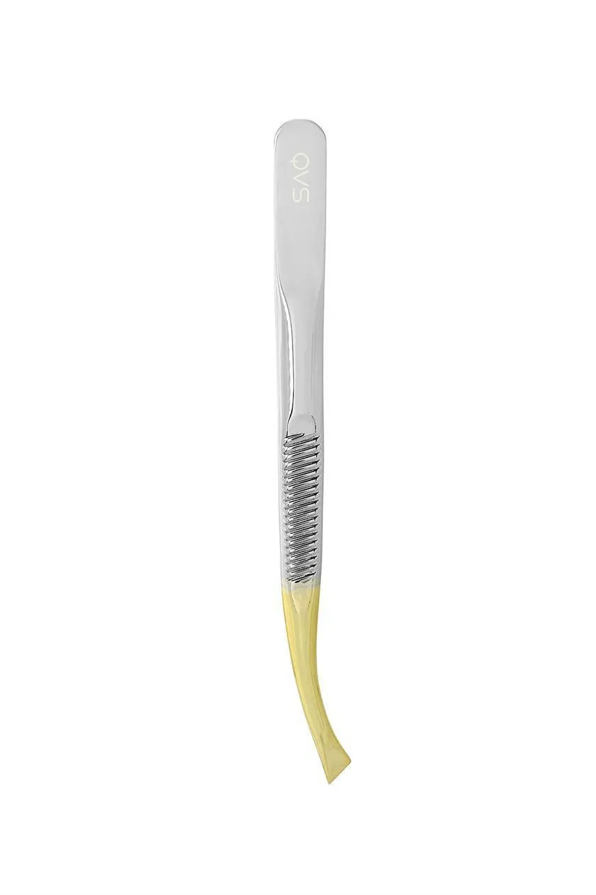 QVS 10-1015 Tempo Easy View Tweezer - Curved Tip - Gold