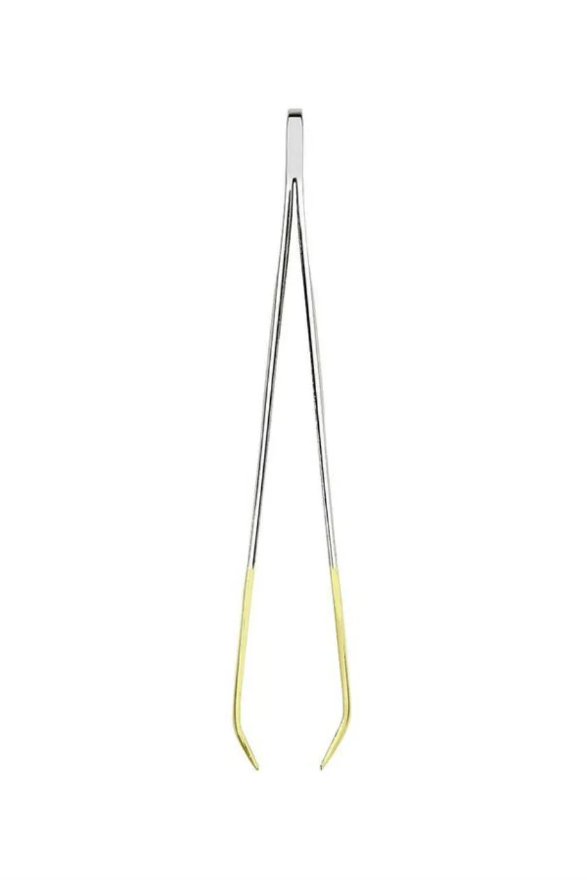 QVS 10-1017 Tempo Easy View Tweezers - Square Tip - Gold