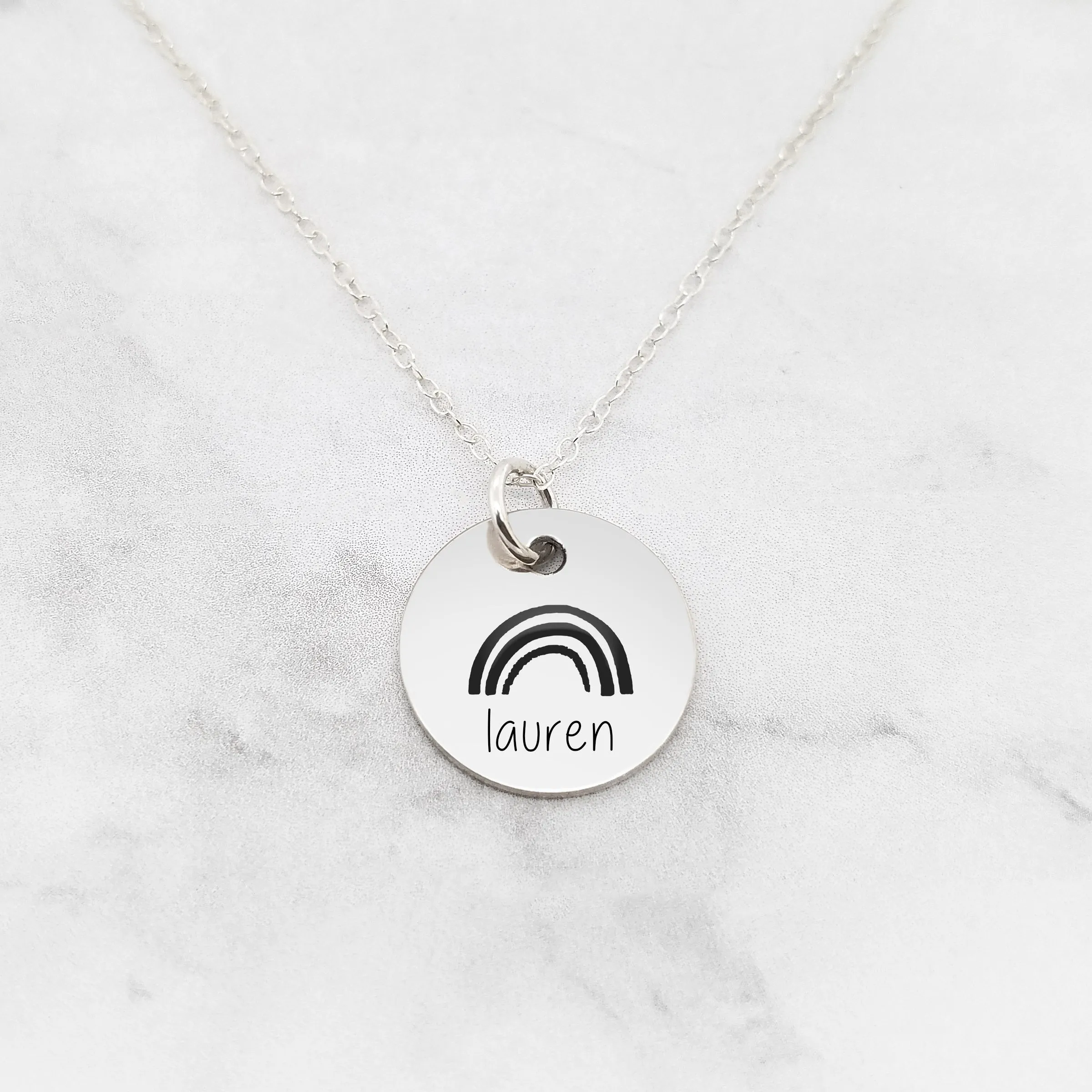 Rainbow Necklace - Personalized Disc Necklace