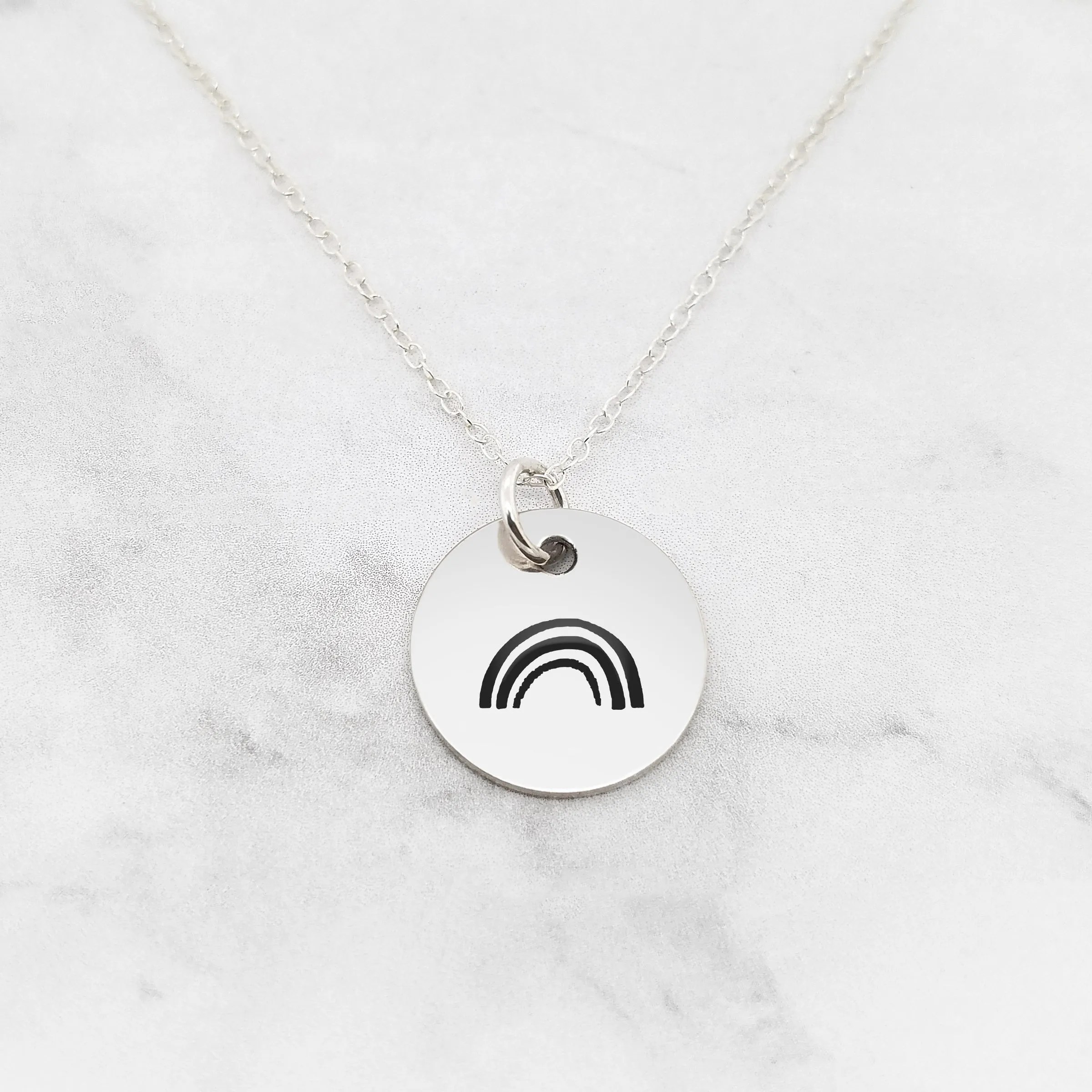 Rainbow Necklace - Personalized Disc Necklace