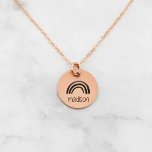 Rainbow Necklace - Personalized Disc Necklace