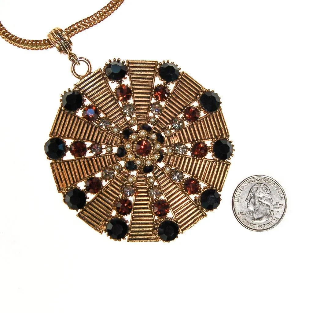 Rare Hollycraft Medallion Statement Necklace