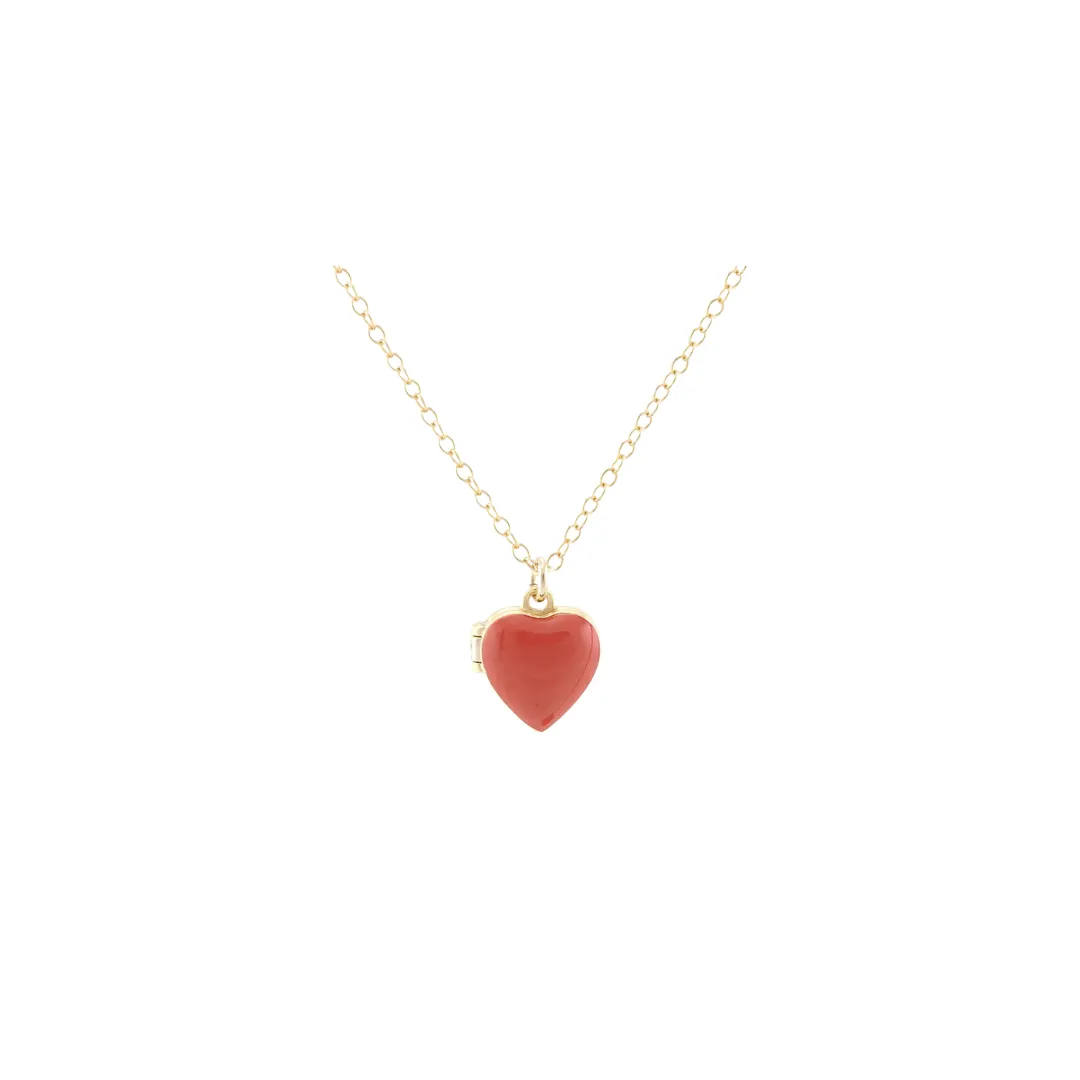 Red Enamel Heart Locket