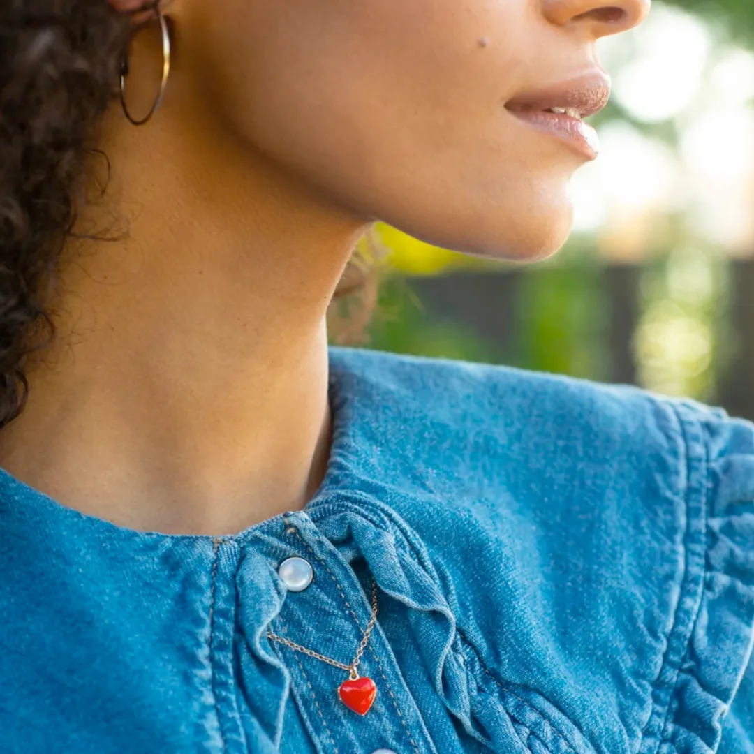 Red Enamel Heart Locket