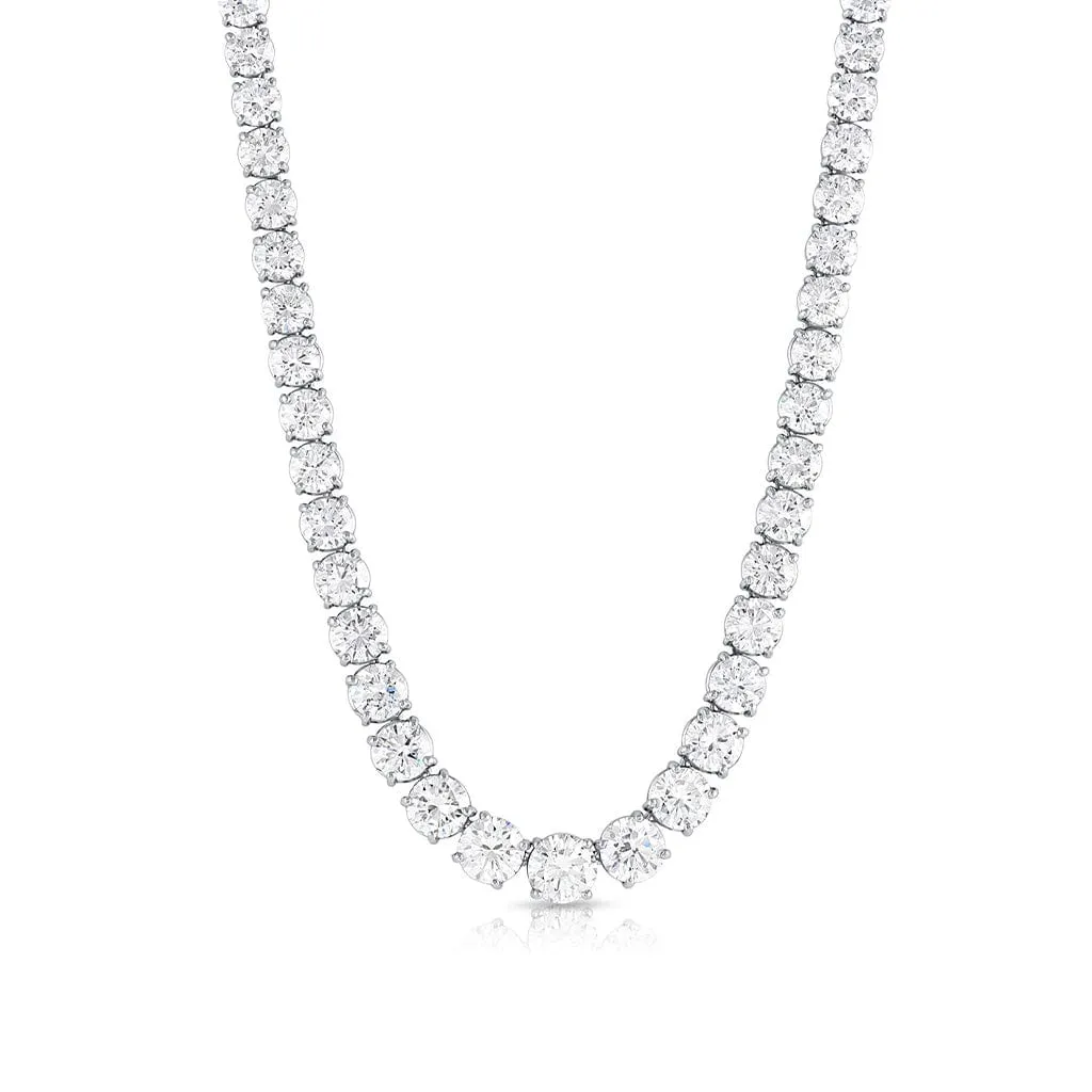 Rivière Platinum 23.03ctw Diamond Graduated Necklace, GIA Certified