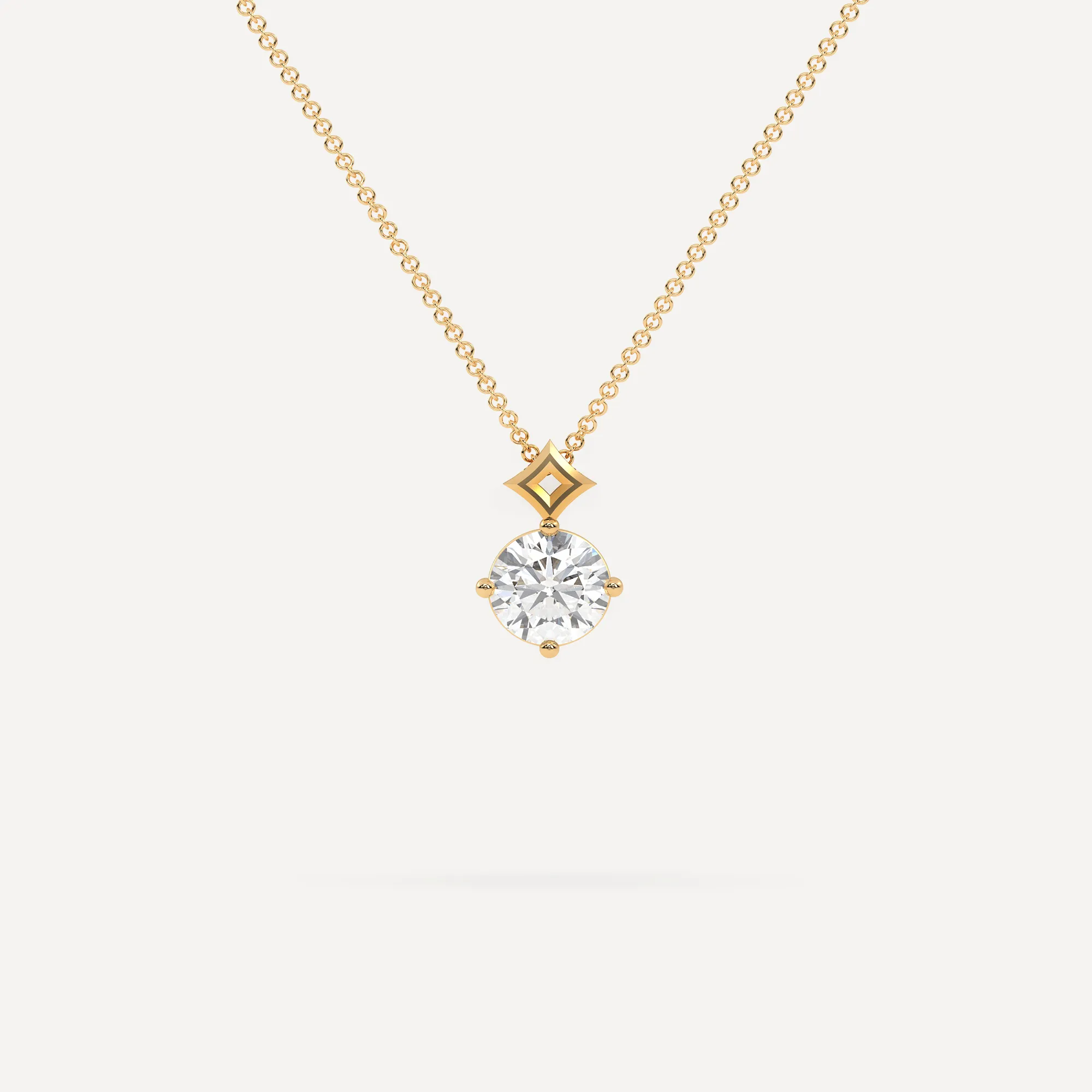 Round Diamond Pendant Necklace