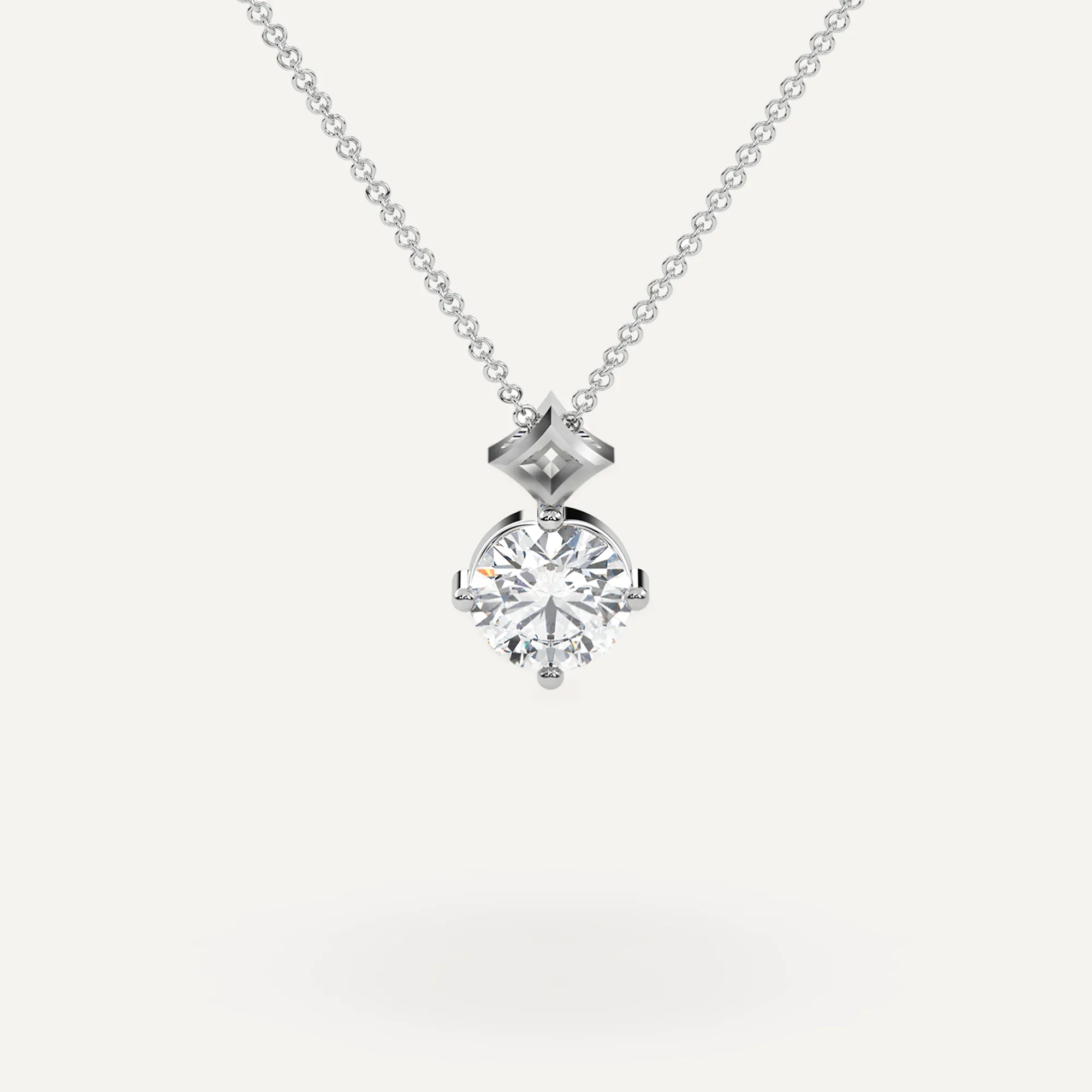 Round Diamond Pendant Necklace