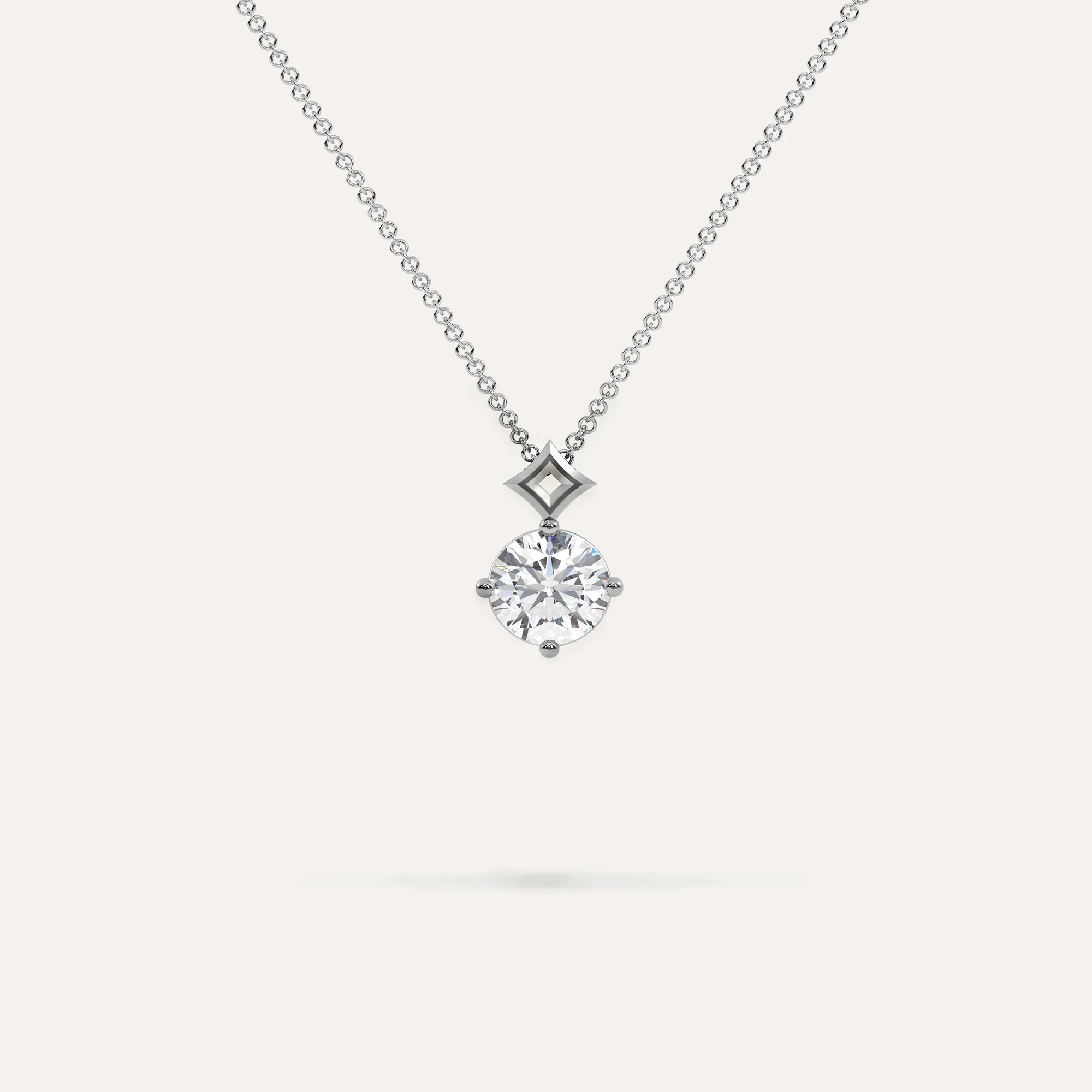 Round Diamond Pendant Necklace