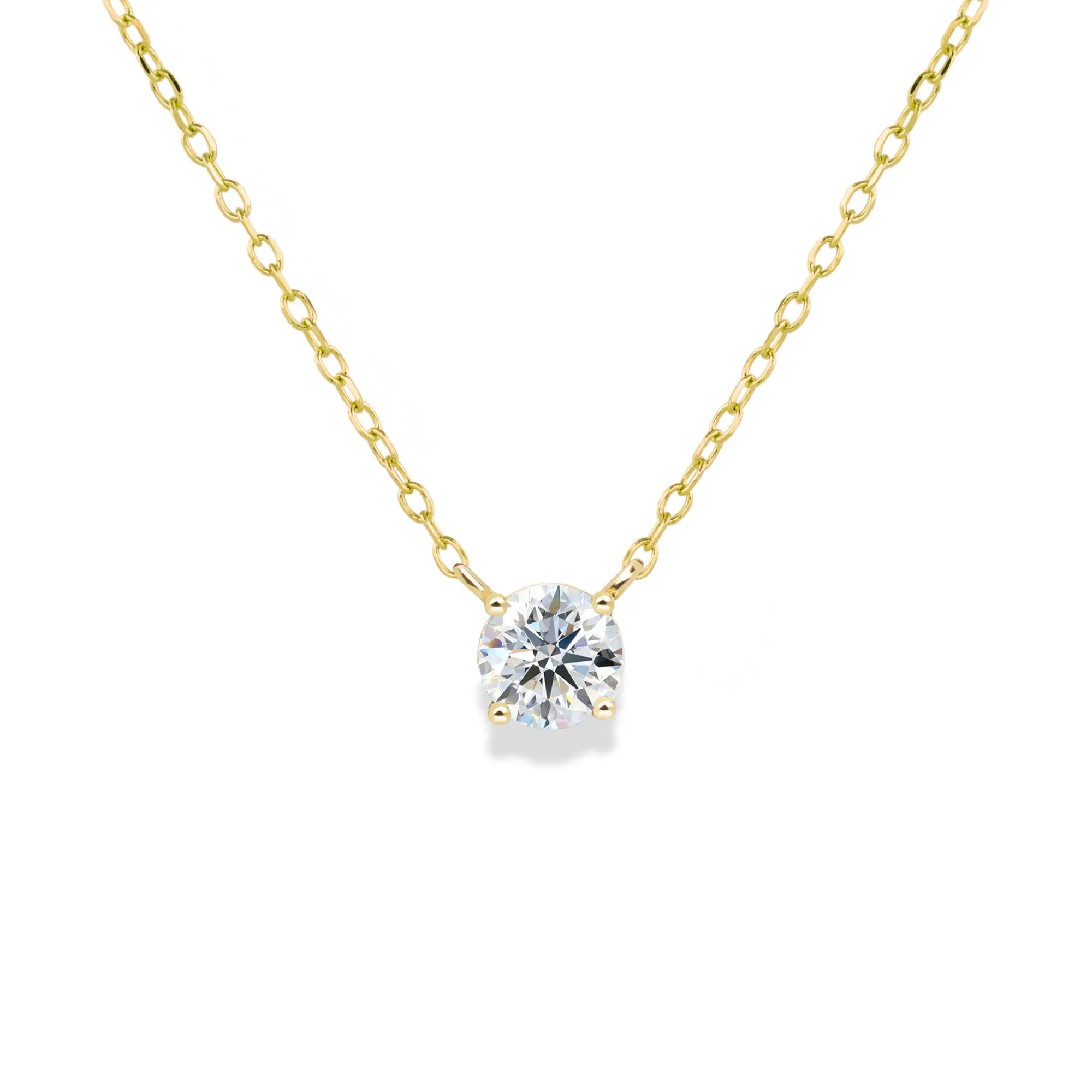 Round Diamond Solitaire Necklace