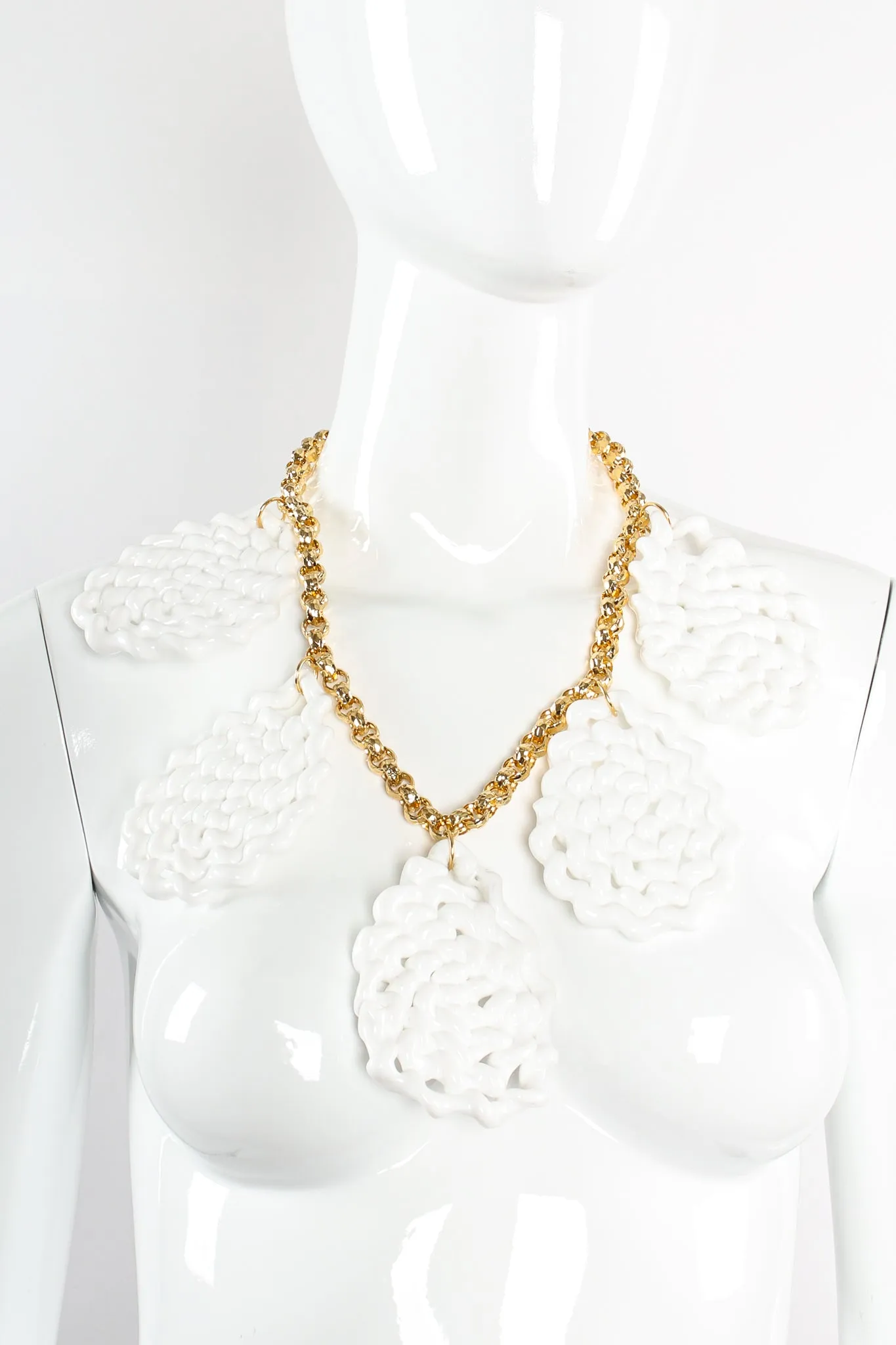 Sculpted Spiral Twist Drop Necklace