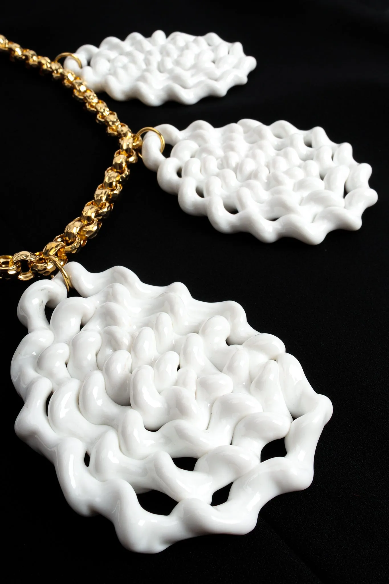 Sculpted Spiral Twist Drop Necklace