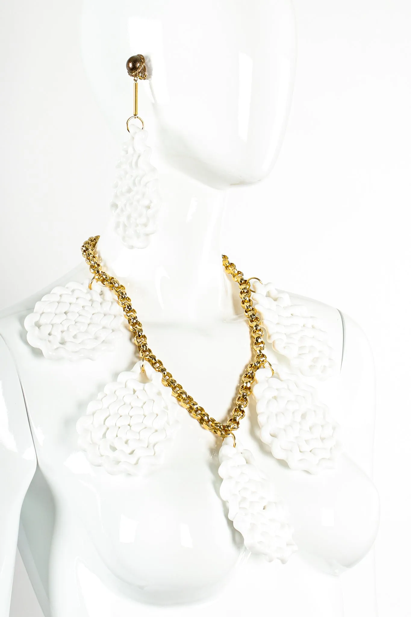 Sculpted Spiral Twist Drop Necklace