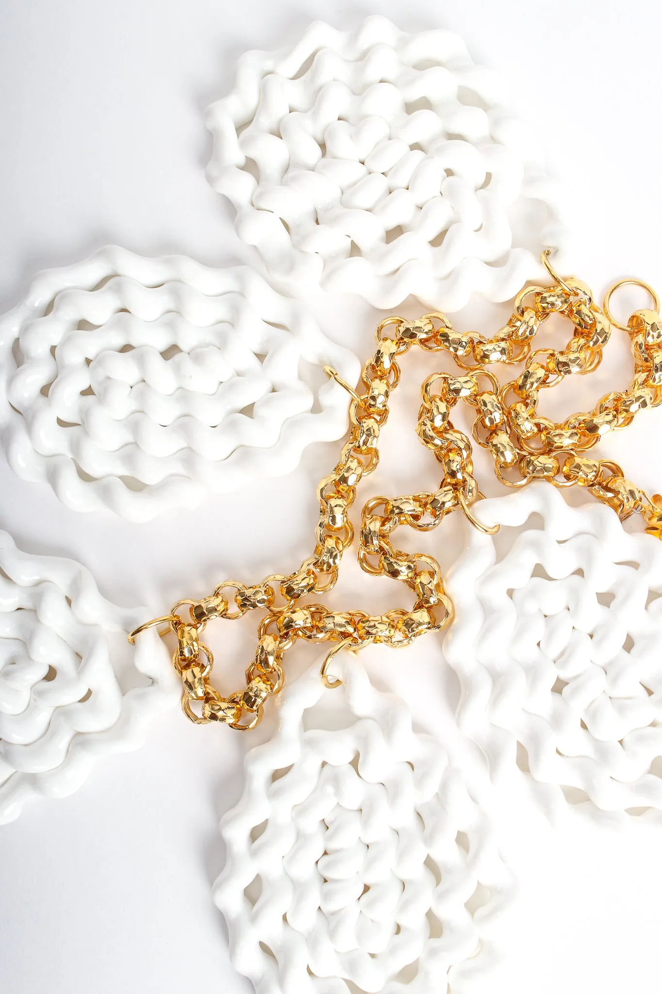 Sculpted Spiral Twist Drop Necklace