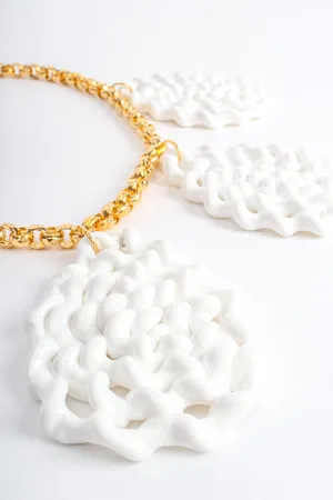 Sculpted Spiral Twist Drop Necklace