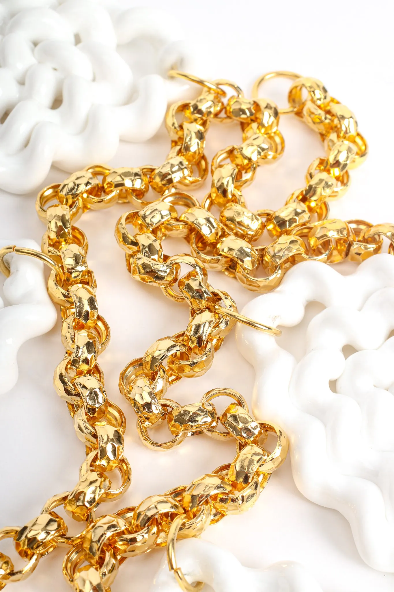 Sculpted Spiral Twist Drop Necklace