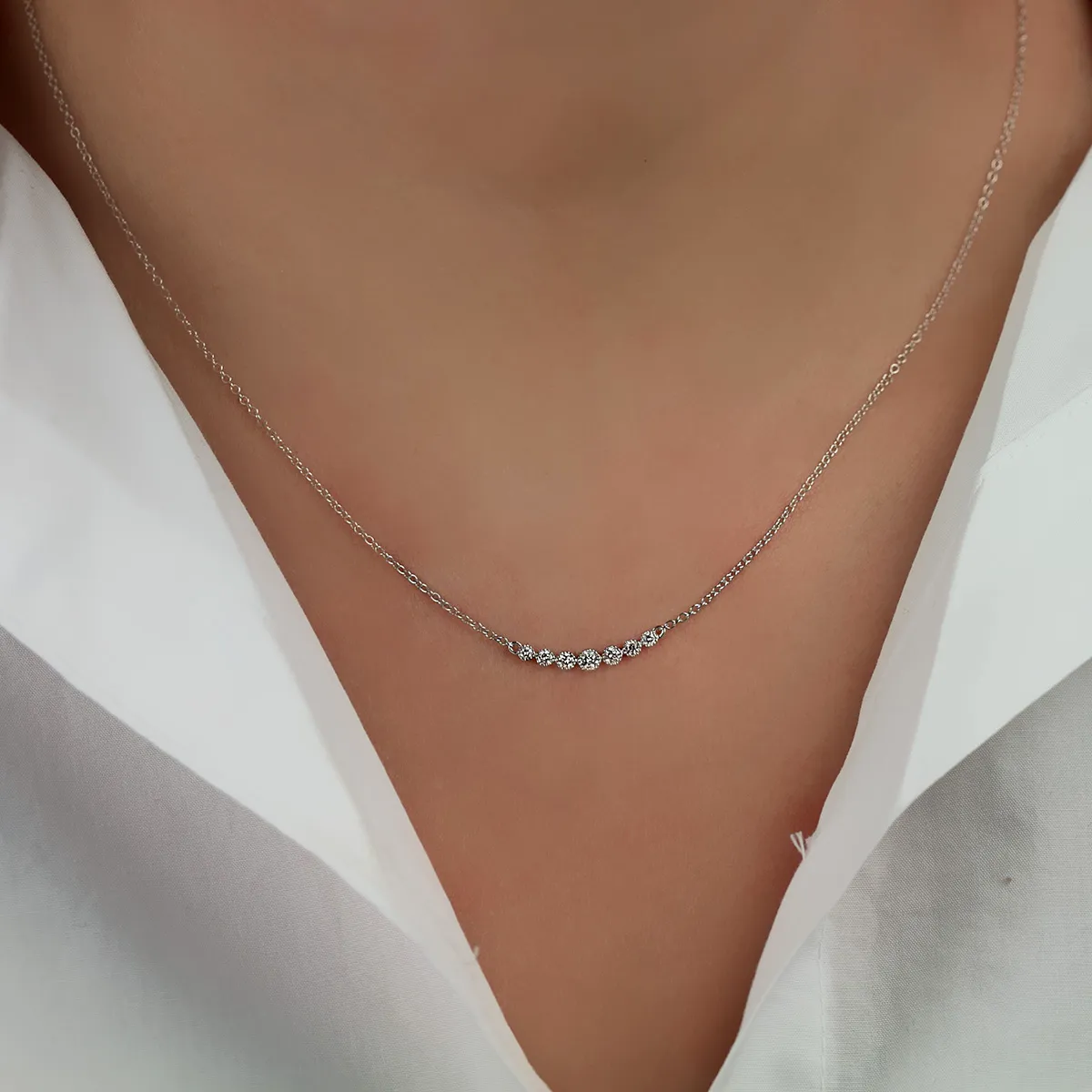 Seven Stone Diamond Necklace