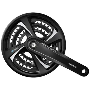 Shimano FC-TX801 Tourney Triple Chainset With Chainguard - 48/38/28T - 7 / 8 Spd