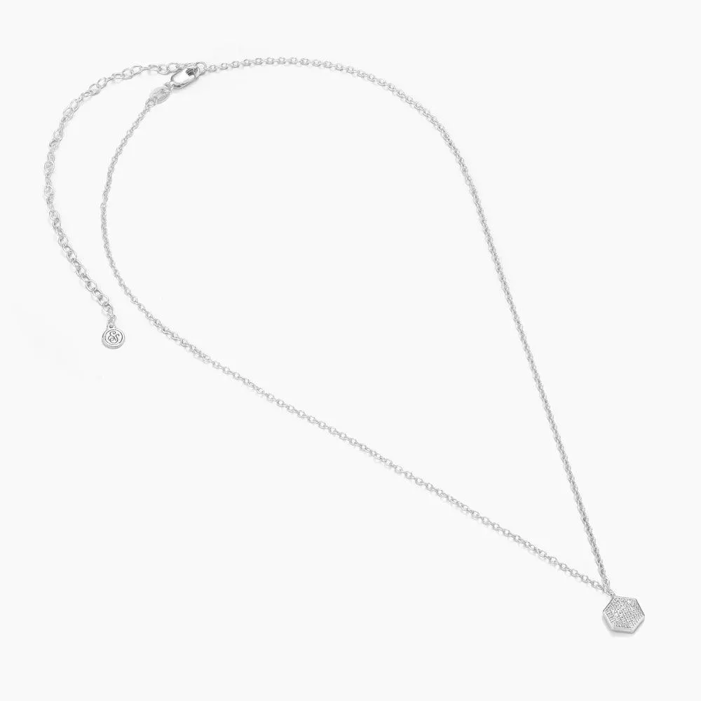 Shimmering Hexa Pendant Necklace