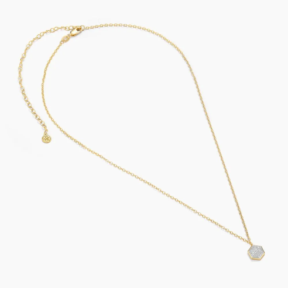 Shimmering Hexa Pendant Necklace