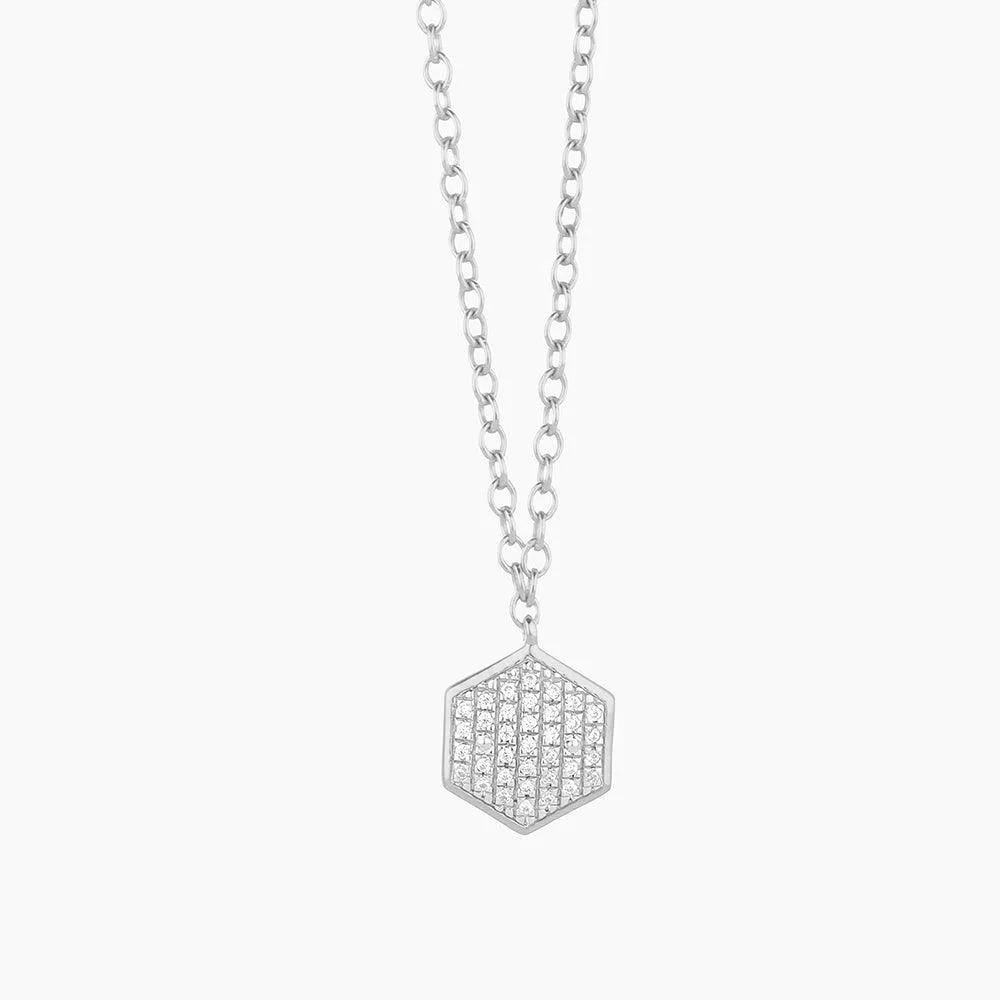 Shimmering Hexa Pendant Necklace