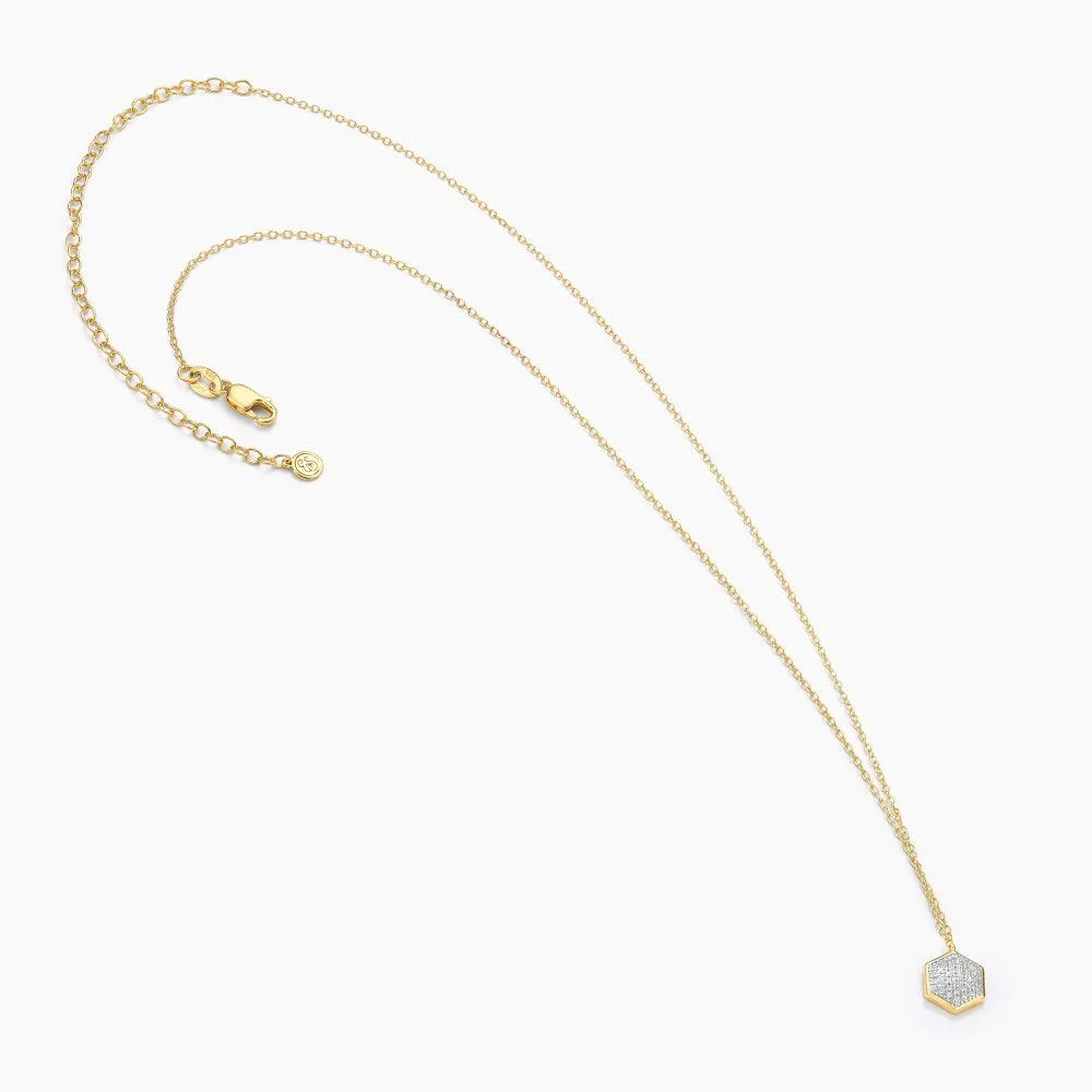Shimmering Hexa Pendant Necklace