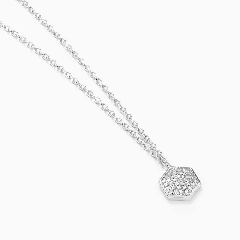 Shimmering Hexa Pendant Necklace