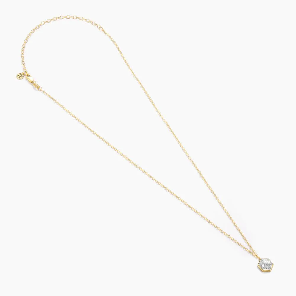 Shimmering Hexa Pendant Necklace